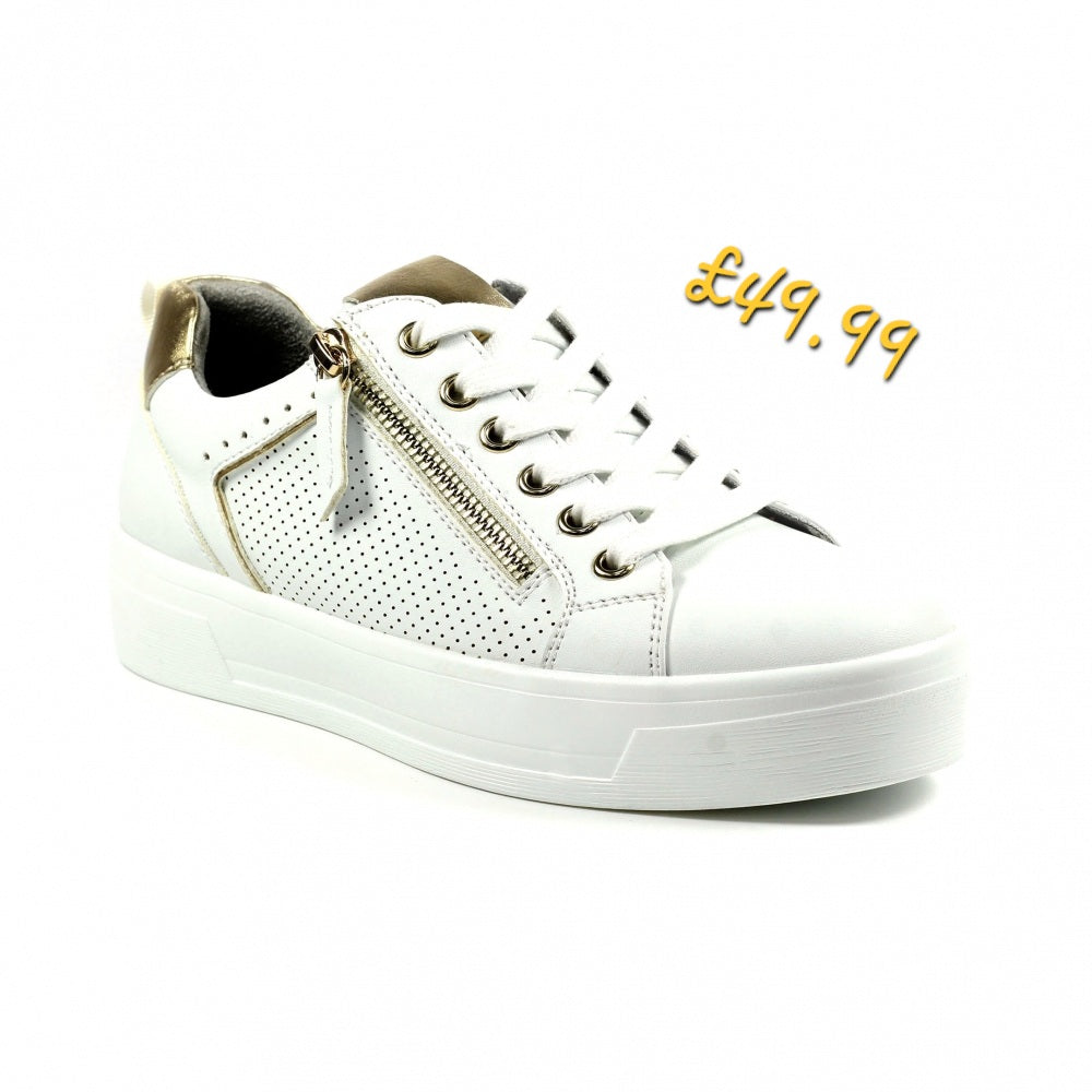 Lunar Nia white gold pump DLB042