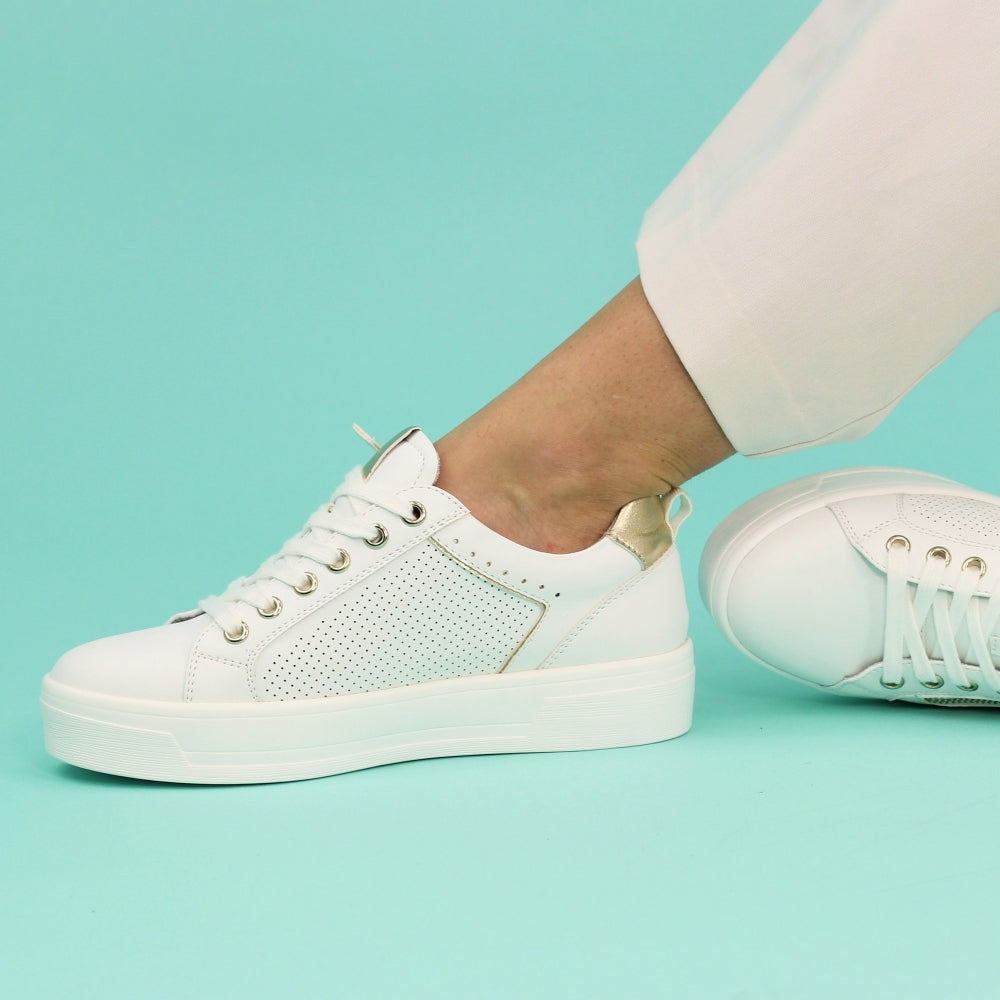 Lunar Nia white gold pump DLB042