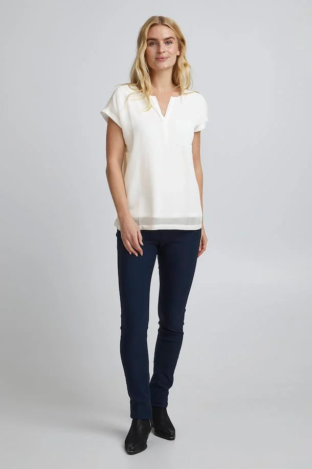 Fransa Cream Tee 20613699