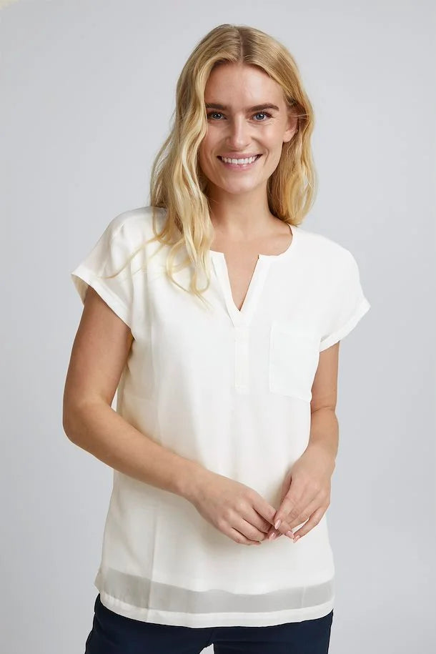 Fransa Cream Tee 20613699