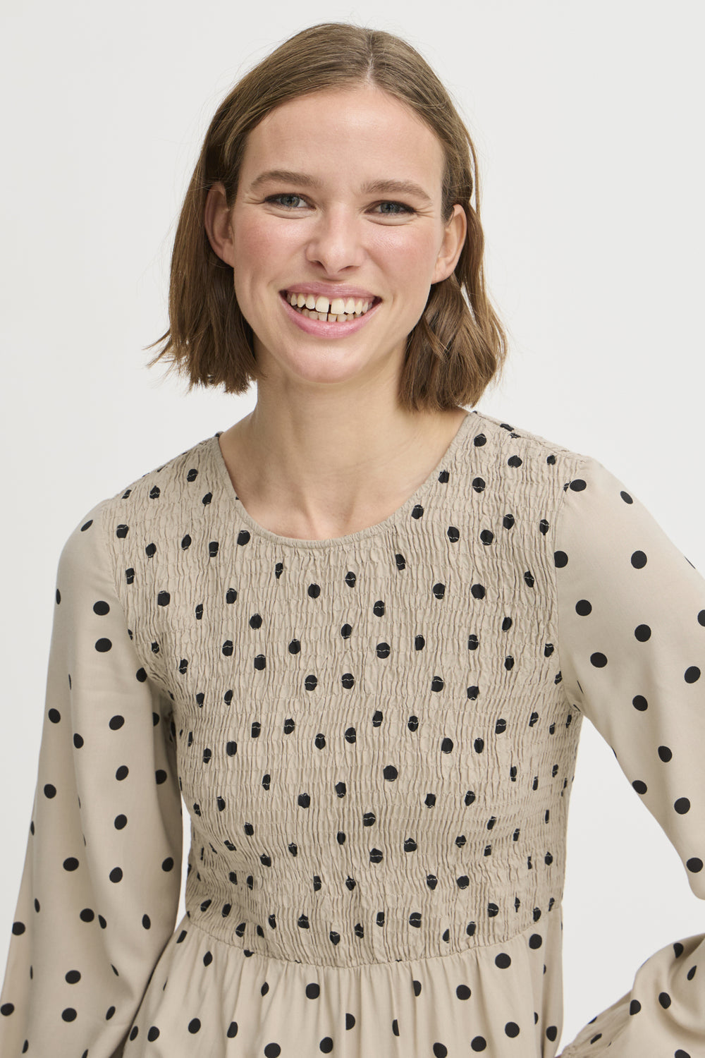 B young Josa Smock Humus Dot Dress 20615242