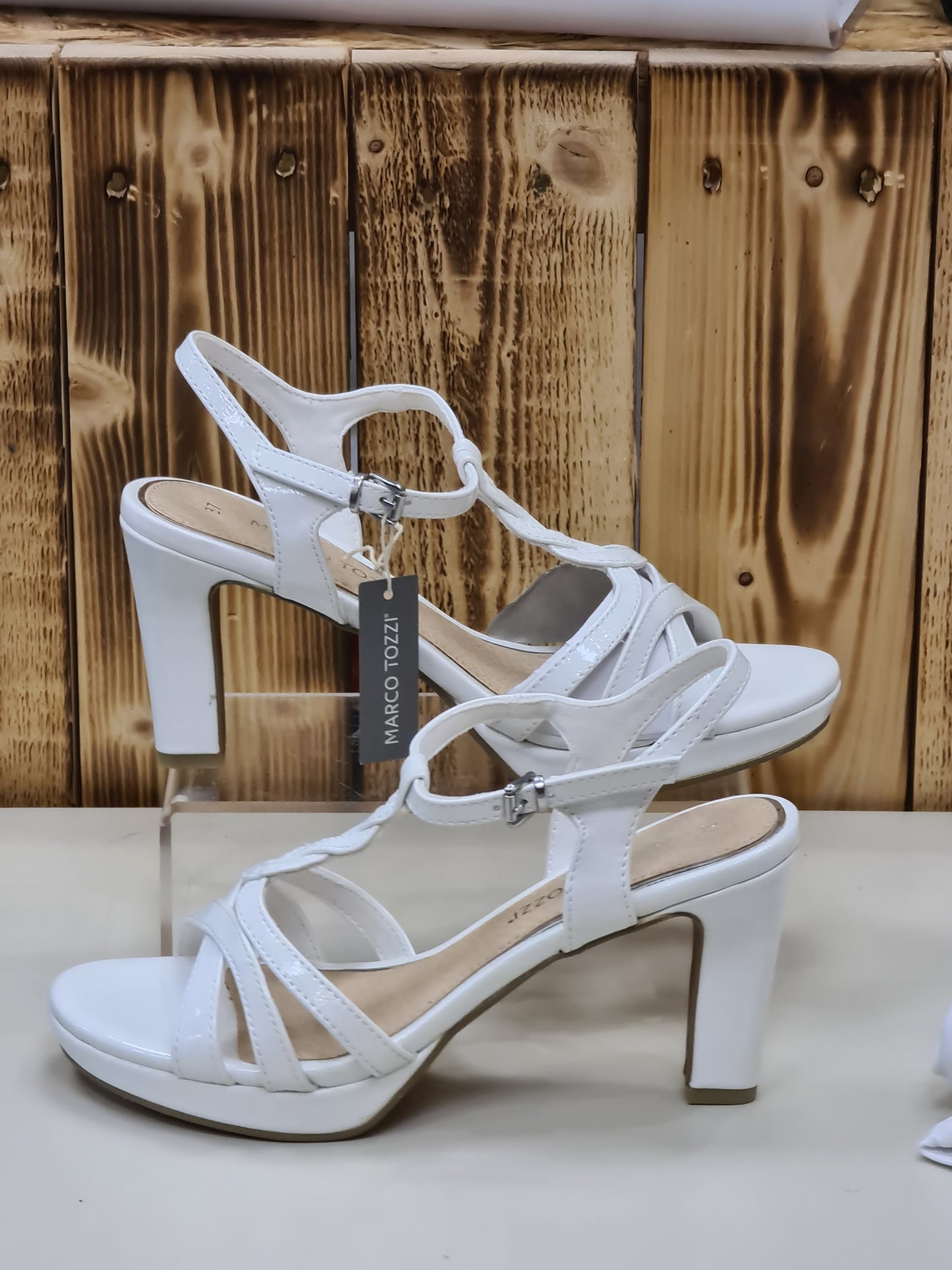 Marco Tozzi 2-28339-28 123 White Patent Sandal