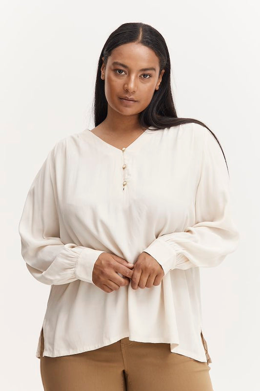 Fransa Plus Isadora Blouse 20611406 Cream