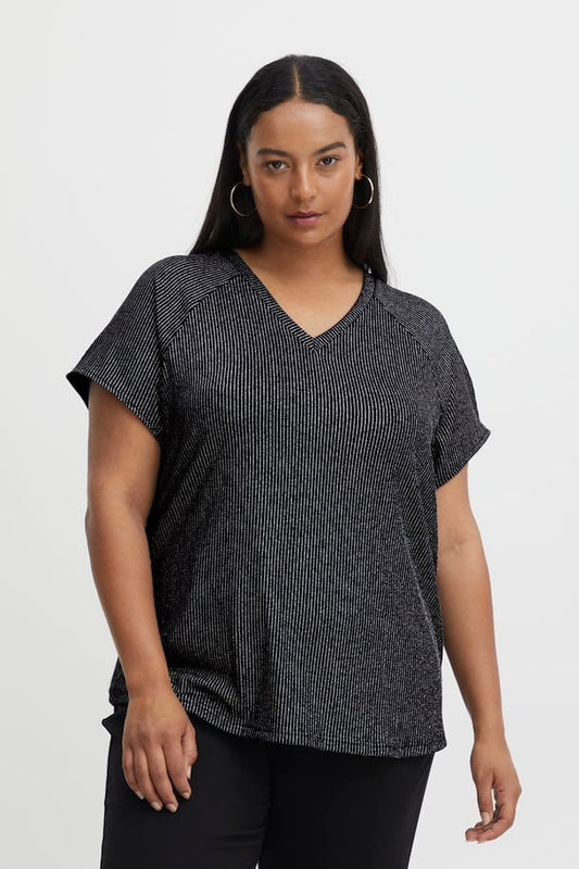 Fransa Plus Tee 20611593 Burgundy