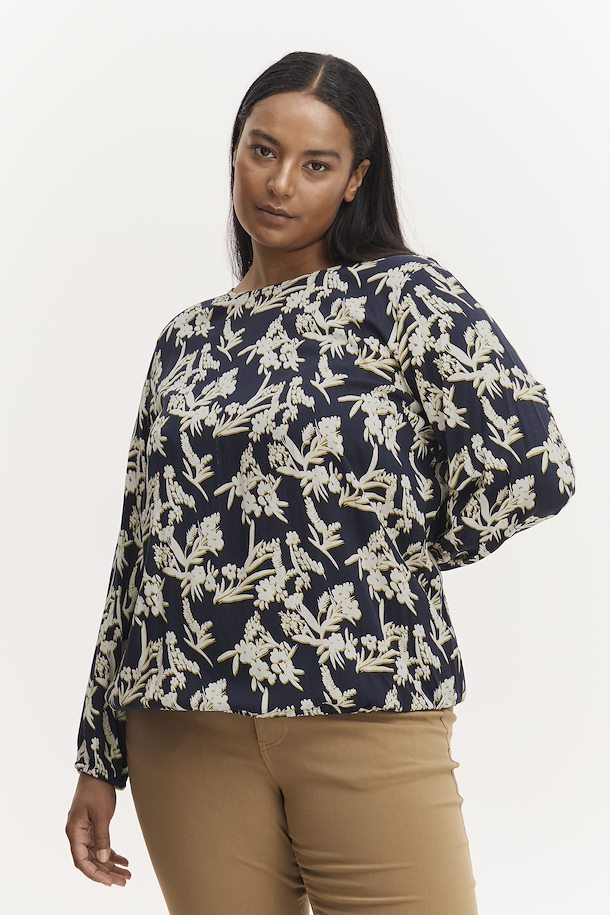 Fransa Plus Meo Blouse 20611372 Navy