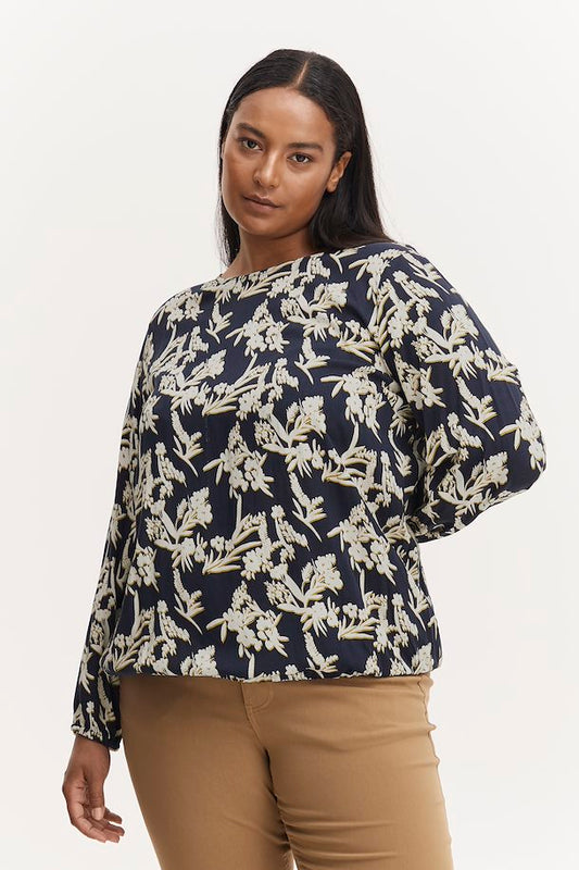 Fransa Plus Meo Blouse 20611372 Navy