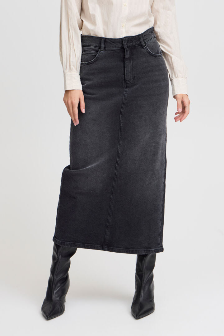 B young Donella Black Denim skirt