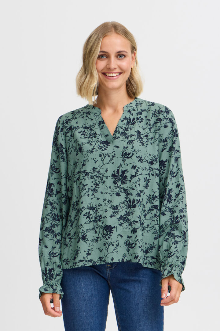 Fransa Flowy Blouse 20614106