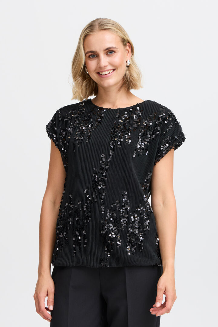 Fransa Heather Black Top 20615003