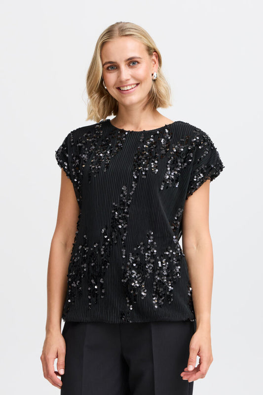 Fransa Heather Black Top 20615003