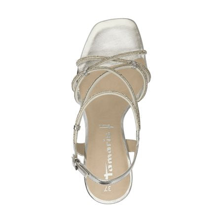 Tamaris silver strappy heeled 28332