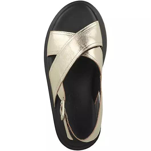 S Oliver platinum leather sandal 28201