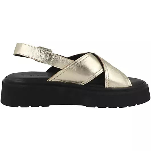 S Oliver platinum leather sandal 28201