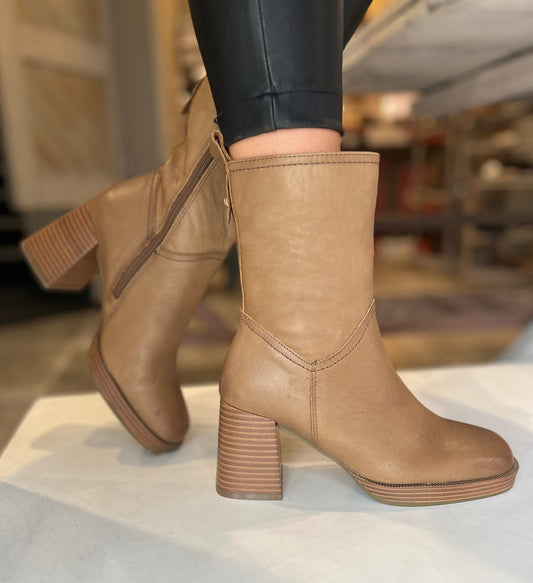 Carmela Taupe Leather Boot 161205