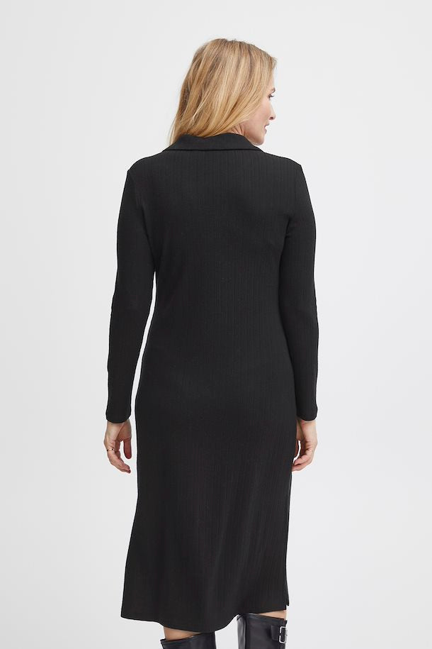 Fransa Henley black dress