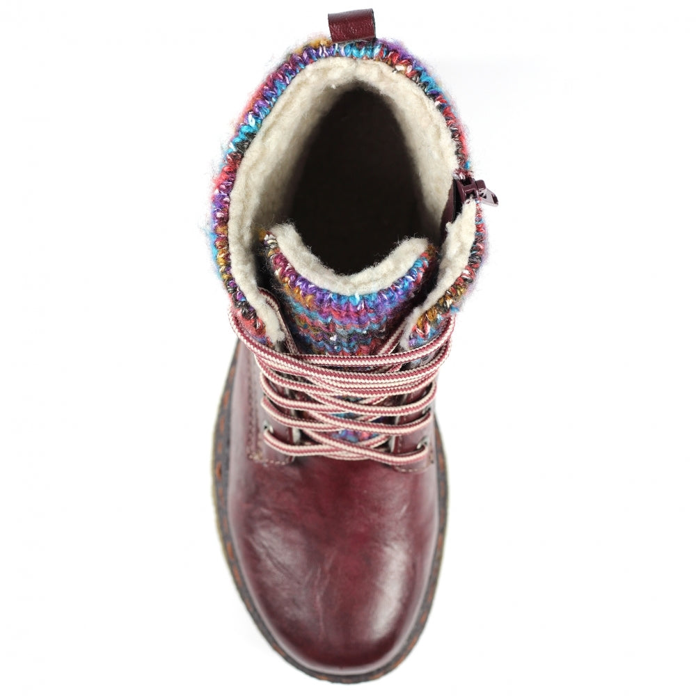 Jalapeno Burgundy Waterproof Ankle Boot GLB099 BU