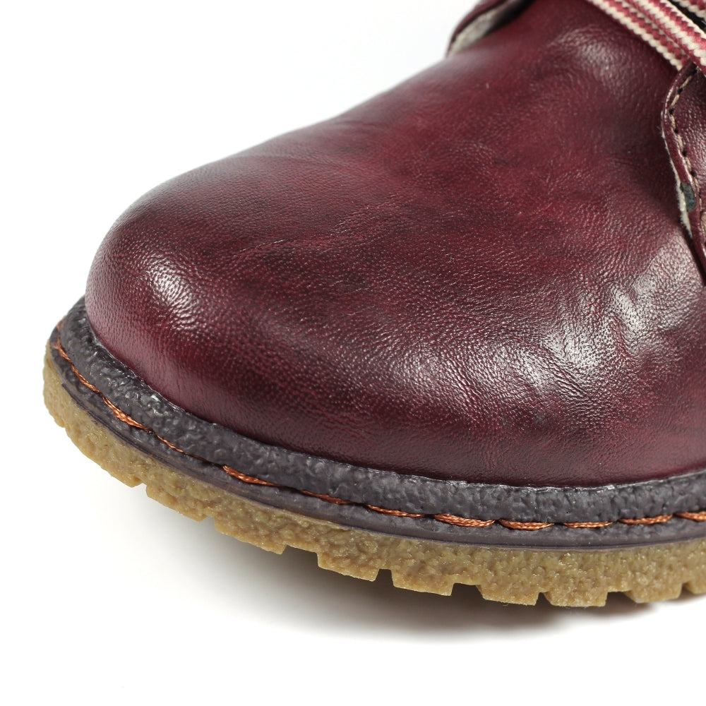 Jalapeno Burgundy Waterproof Ankle Boot GLB099 BU