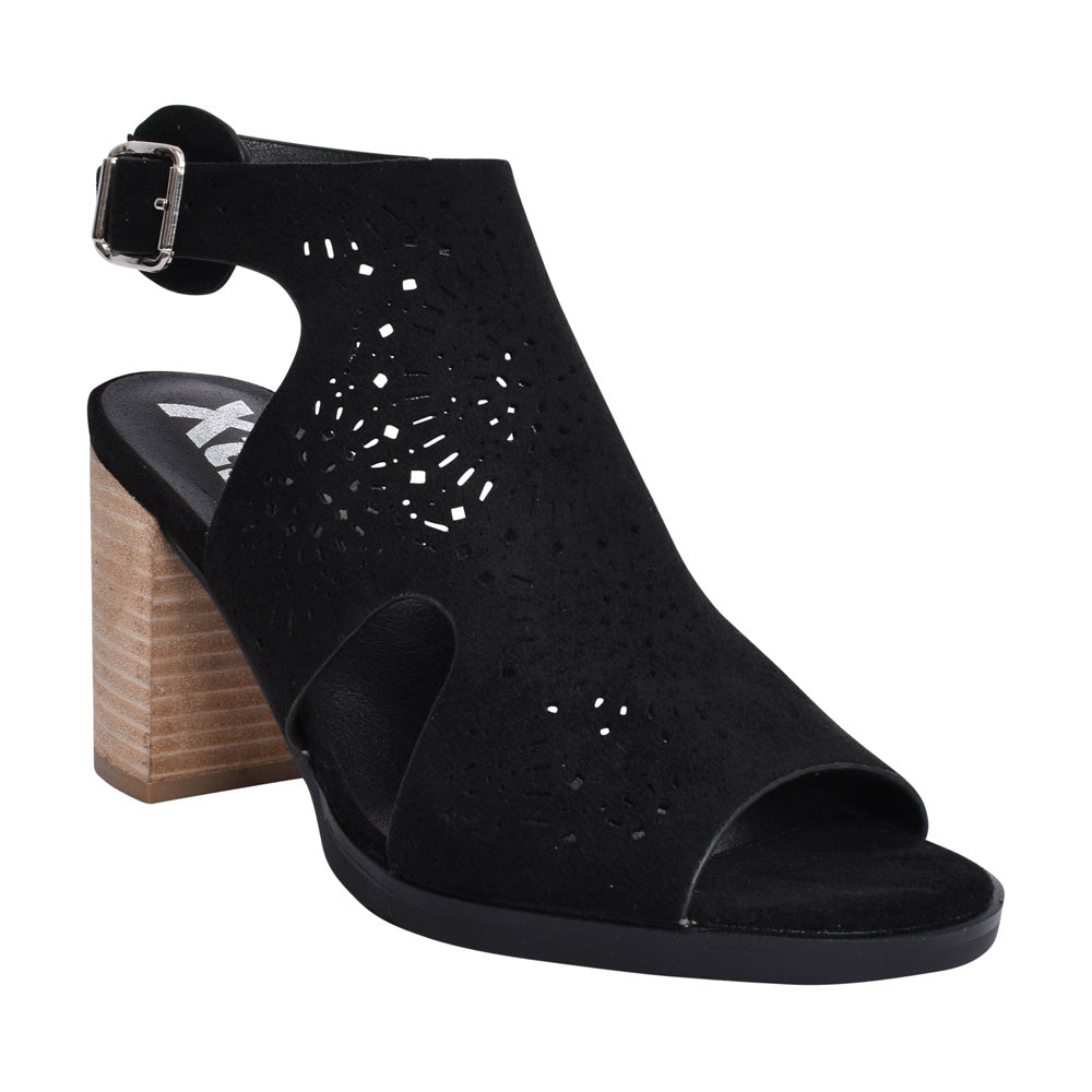 Xti black lasercut shoe 141098