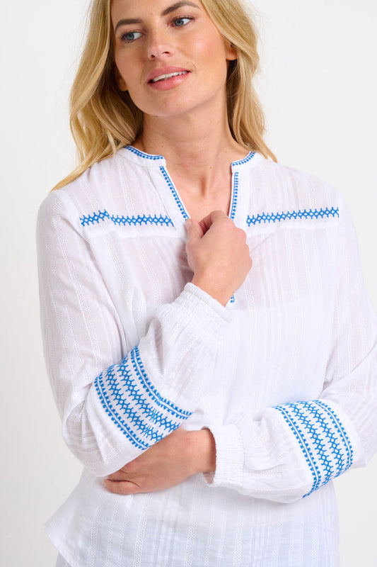 Brakeburn Nattie embroided blouse 010187