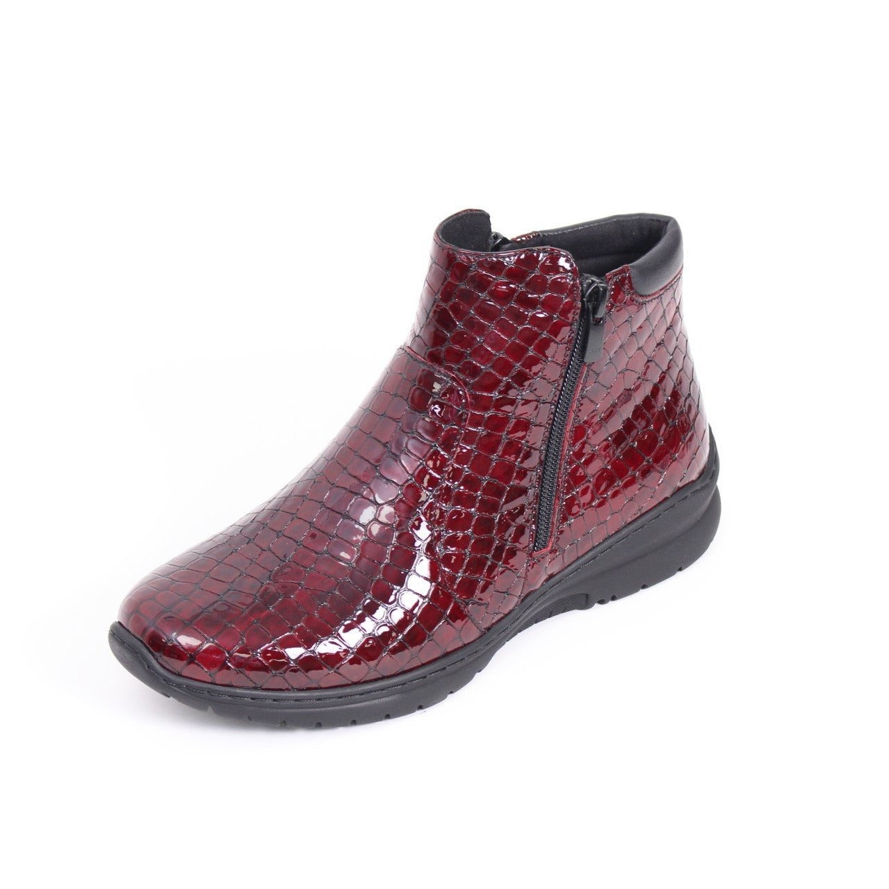 Footsoft Burgundy Patent Boot 350