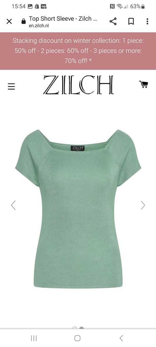 Zilch short sleeve bamboo top thyme