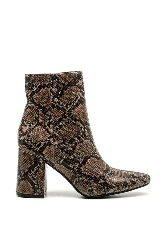 Xti Snake Print Ankle Boot, Brown 140545